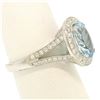 Image 7 : Modern 18K White Gold 3.07 ctw Oval Aquamarine Diamond Sylvie Split Shank Ring