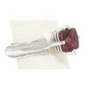 Image 5 : 18k White Gold Cushion Rubellite Tourmaline Ring w/ 0.79 ctw Pave Fine Diamonds
