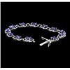 Image 3 : 12.46 ctw Oval Mixed Blue Sapphire And Round Brilliant Cut Diamond Bracelet - 14