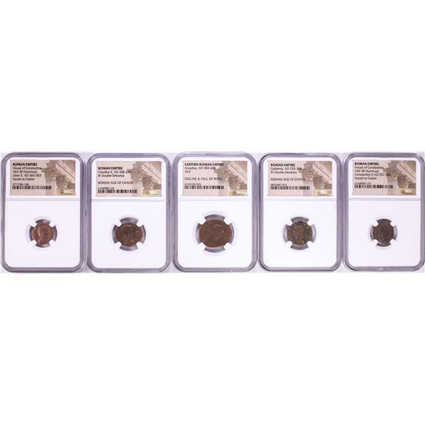 Lot of (5) Ancient Roman Empire Coins NGC Certified