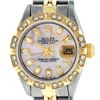 Image 2 : Rolex Ladies Two Tone Pink Mother Of Pearl Diamond Oyster Perpetual Datejust