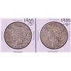 Image 1 : Lot of (2) 1935-S $1 Peace Silver Dollar Coins
