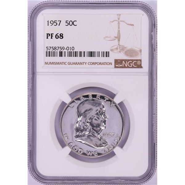 1957 Proof Franklin Half Dollar Coin NGC PF68