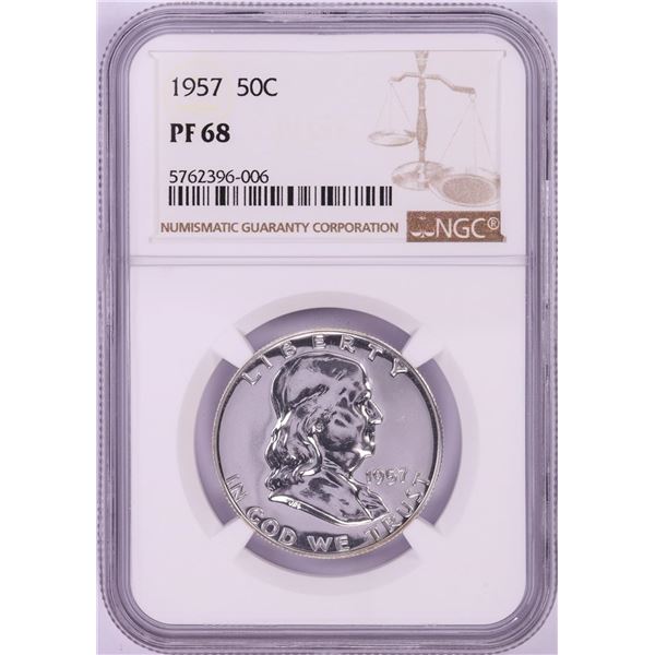 1957 Proof Franklin Half Dollar Coin NGC PF68