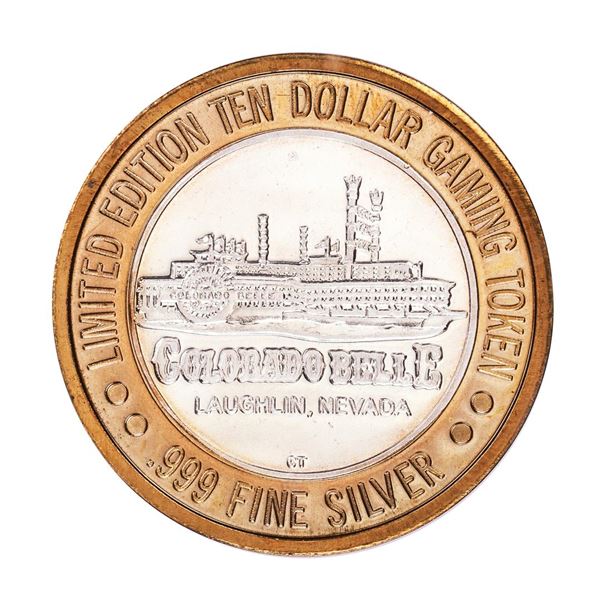 .999 Silver Colorado Belle Laughlin, Nevada $10 Casino Limited Edition Gaming Token.