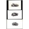 Image 1 : Lot of (3) 1800's Vignette from Original Proof Plates
