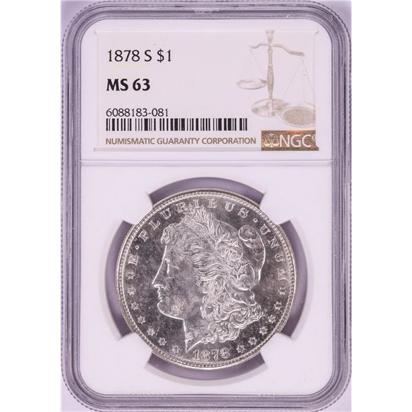 1878-S $1 Morgan Silver Dollar Coin NGC MS63