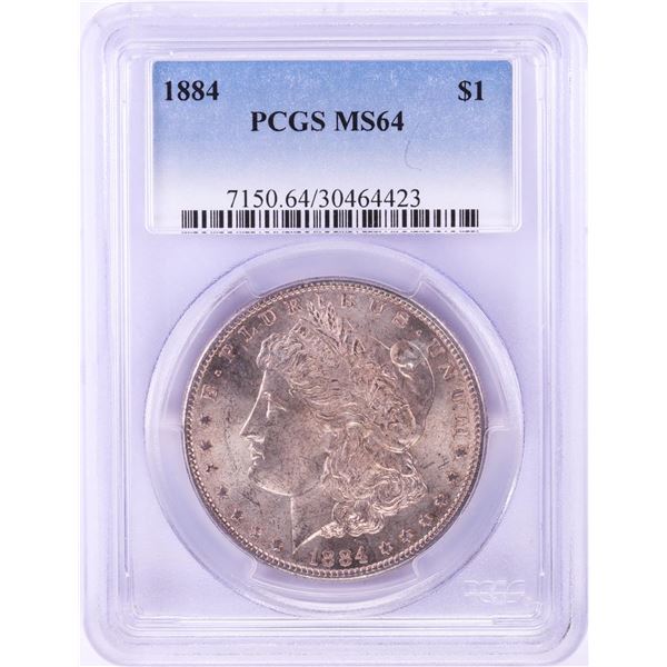 1884 $1 Morgan Silver Dollar Coin PCGS MS64