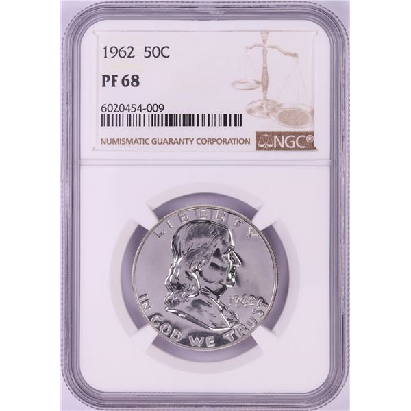 1962 Proof Franklin Half Dollar Coin NGC PF68