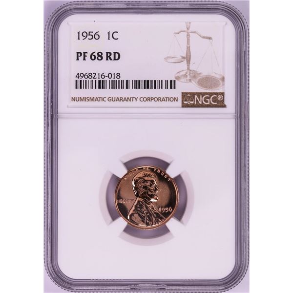 1956 Proof Lincoln Wheat Cent Coin NGC PF68RD