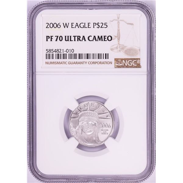 2006-W $25 Proof American Platinum Eagle Coin PCGS PF70 Ultra Cameo