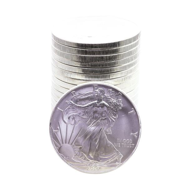 Roll of (20) Brilliant Uncirculated 2010 $1 American Silver Eagle Coins