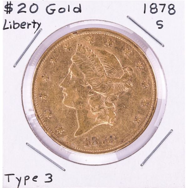 1878-S $20 Liberty Head Double Eagle Gold Coin