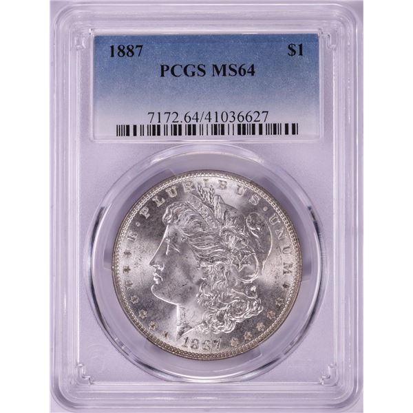 1887 $1 Morgan Silver Dollar Coin PCGS MS64