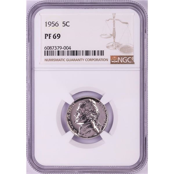 1956 Proof Jefferson Nickel Coin NGC PF69