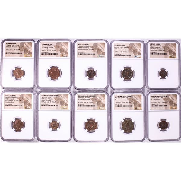 Lot of (10) Ancient Roman Empire Coins NGC Certified