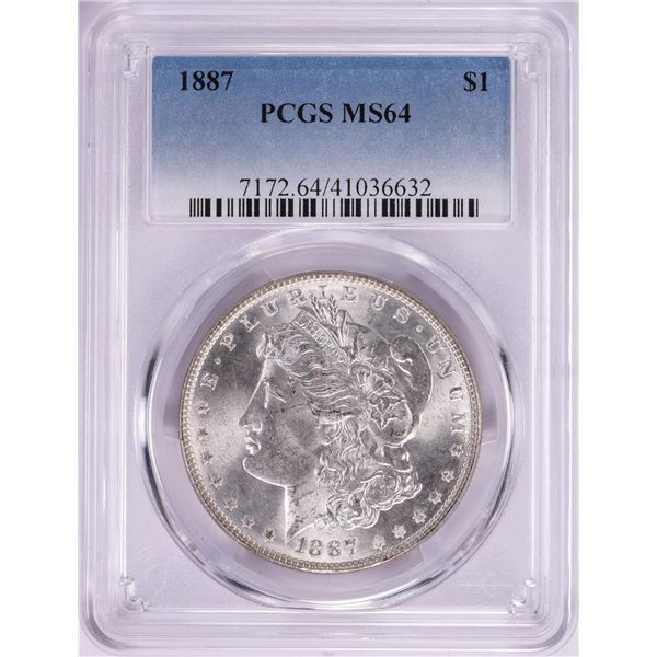 1887 $1 Morgan Silver Dollar Coin PCGS MS64
