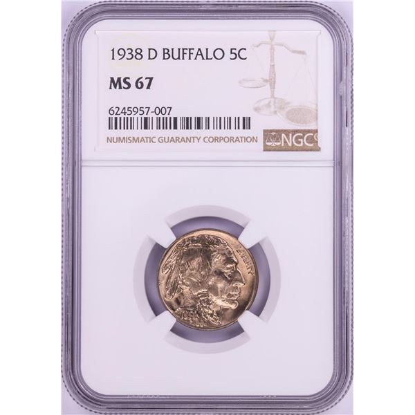 1938-D Buffalo Nickel Coin NGC MS67