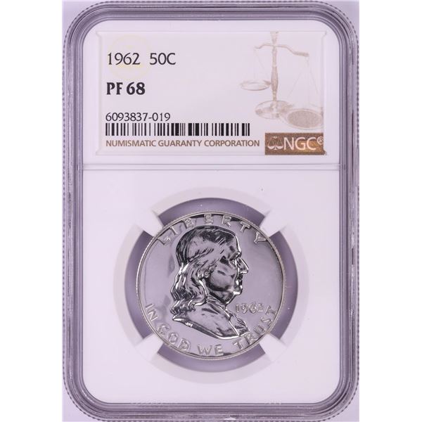 1962 Proof Franklin Half Dollar Coin NGC PF68