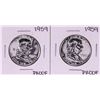 Image 1 : Lot of (2) 1959 Proof Franklin Half Dollar Coins