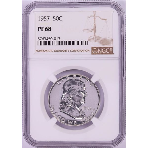 1957 Proof Franklin Half Dollar Coin NGC PF68