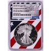 Image 1 : 2018-W $1 Proof American Silver Eagle Coin NGC PF69 Ultra Cameo Congratulations Flag