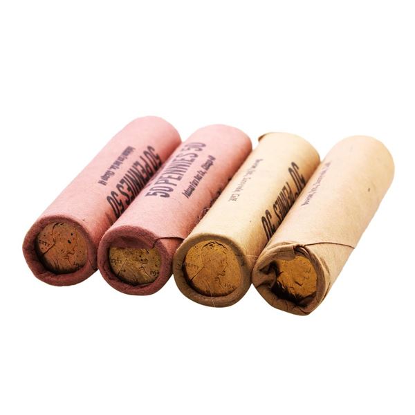 Lot of (2) 1957-D & 1958-D (50) Brilliant Uncirculated Lincoln Wheat Cent Coin Rolls