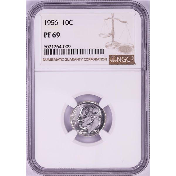 1956 Proof Roosevelt Dime Coin NGC PF69
