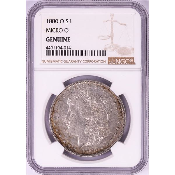 1880-O Micro O $1 Morgan Silver Dollar Coin NGC Genuine
