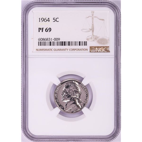 1964 Proof Jefferson Nickel Coin NGC PF69