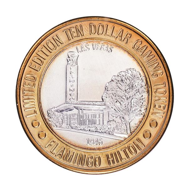 .999 Silver Flamingo Hilton Las Vegas, Nevada $10 Casino Limited Edition Gaming Token