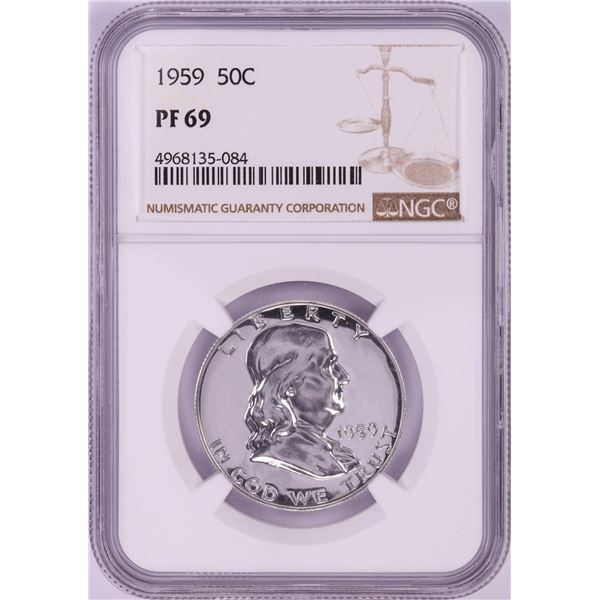 1959 Proof Franklin Half Dollar Coin NGC PF69