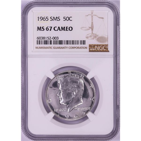 1965 SMS Kennedy Half Dollar Coin NGC MS67 Cameo