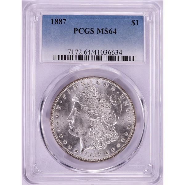 1887 $1 Morgan Silver Dollar Coin PCGS MS64