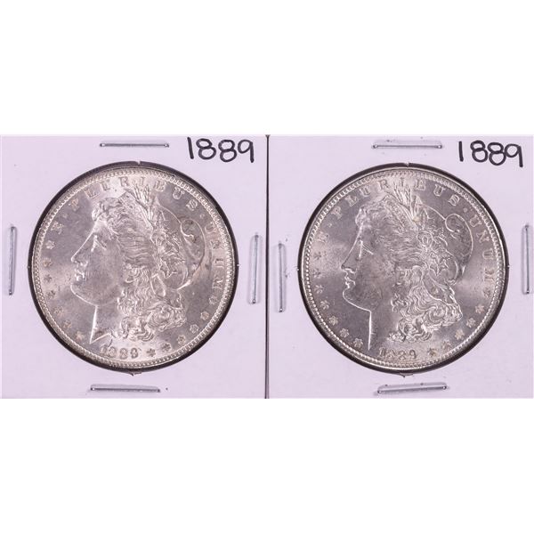 Lot of (2) 1889 $1 Morgan Silver Dollar Coins