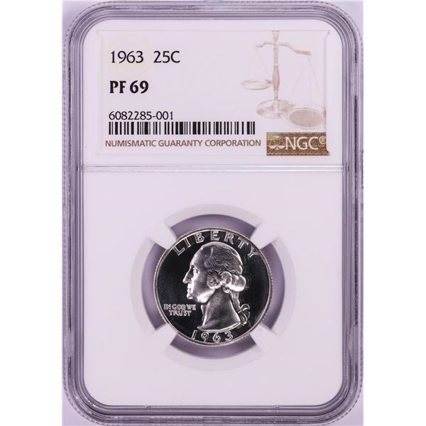 1963 Proof Washington Quarter Coin NGC PF69