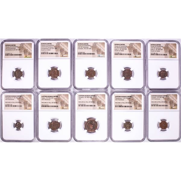 Lot of (10) Ancient Roman Empire Coins NGC Certified
