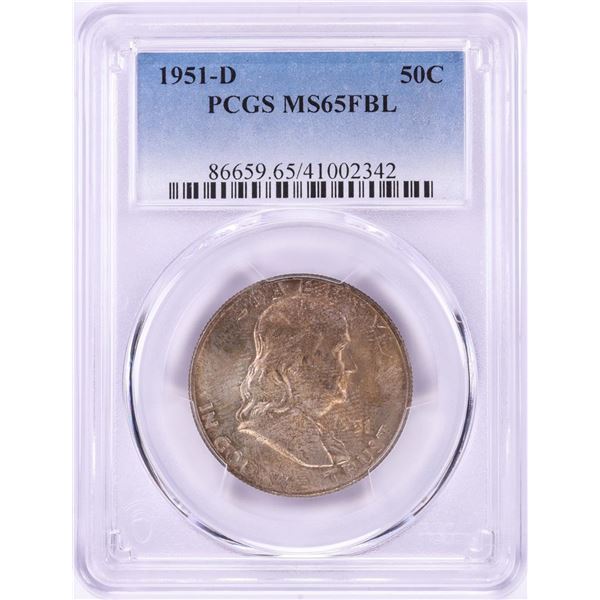 1951-D Franklin Half Dollar Coin PCGS MS65FBL