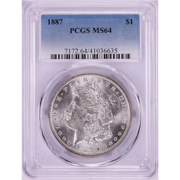 1887 $1 Morgan Silver Dollar Coin PCGS MS64