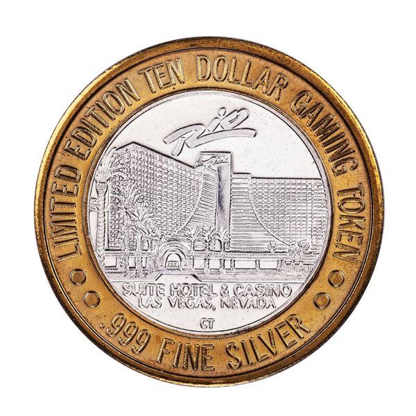 .999 Fine Silver Rio Las Vegas, Nevada $10 Limited Edition Gaming Token