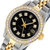 Image 9 : Rolex Ladies Two Tone Black Diamond Datejust Wristwatch