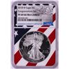 Image 1 : 2018-W $1 Proof American Silver Eagle Coin NGC PF69 Ultra Cameo Congratulations Flag