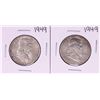 Image 1 : Lot of (2) 1949 Franklin Half Dollar Coins
