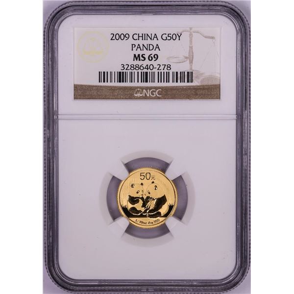 2009 China 50 Yuan Panda 1/10 oz. Gold Coin NGC MS69
