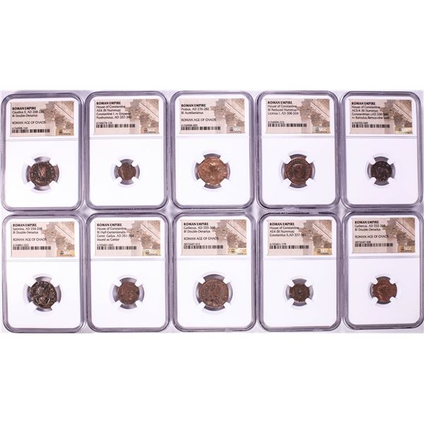 Lot of (10) Ancient Roman Empire Coins NGC Certified
