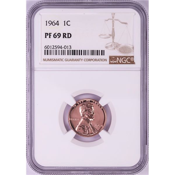1964 Proof Lincoln Memorial Cent Coin NGC PF69RD