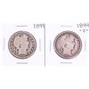 Image 1 : Lot of 1899 & 1899-O Barber Half Dollar Coins