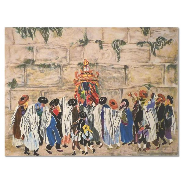 Judith Yellin "Simha Tora At The Wall" Limited Edition Serigraph on Paper