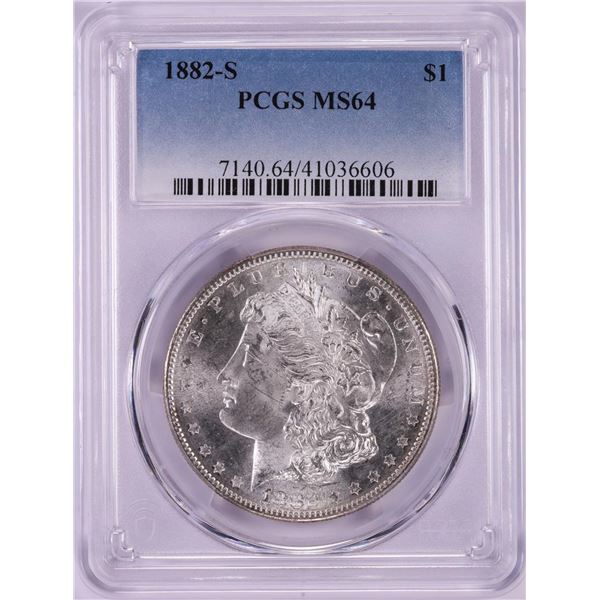 1882-S $1 Morgan Silver Dollar Coin PCGS MS64