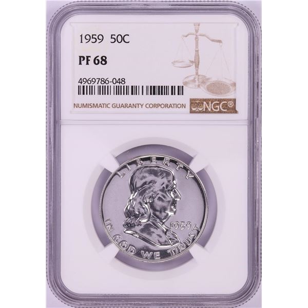 1959 Proof Franklin Half Dollar Coin NGC PF68